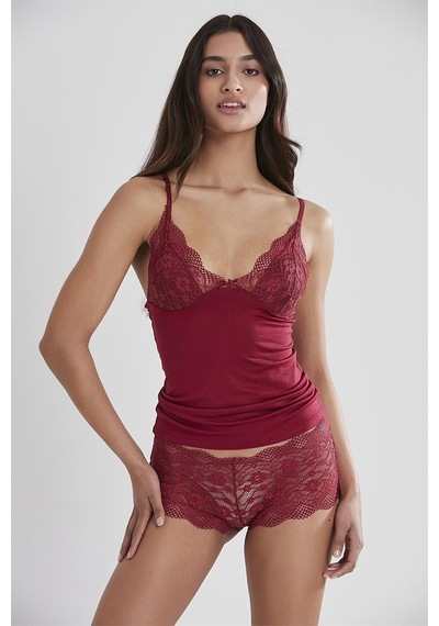 Pierre Cardin 332 Kadın İp Askılı Atlet Külot Takım-bordo Bordo