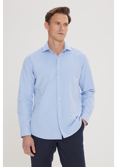 AC&Co / Altınyıldız Classics Erkek Acık Mavı Pamuklu Slim Fit Dar Kesim Çizgili Klasik Yaka Gömlek Acık Mavı AC&Co / Altınyıldız Classics Erkek Acık Mavı Pamuklu Slim Fit Dar Kesim Çizgili Klasik Yaka Gömlek Acık Mavı