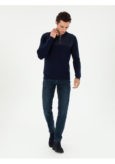 Cacharel Lacivert Slim Fit Kazak