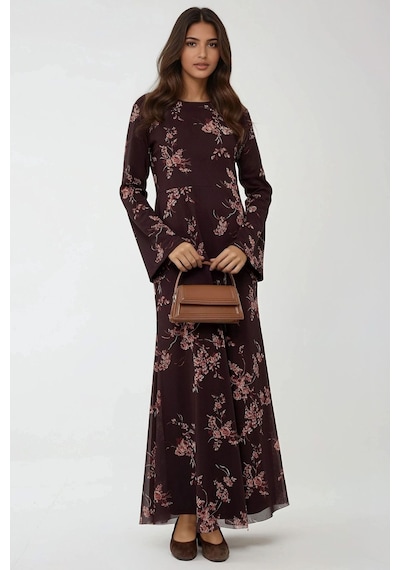 Hiccup Çiçek Desenli Modest Elbise Çok renkli