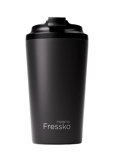 Made By Fressko Grande Boy Paslanmaz Çelik Çift Duvar Yeniden Kullanılabilir Kahve Bardağı, Termos, Yalıtımlı Termal Kupa, 475 Ml Coal - Siyah