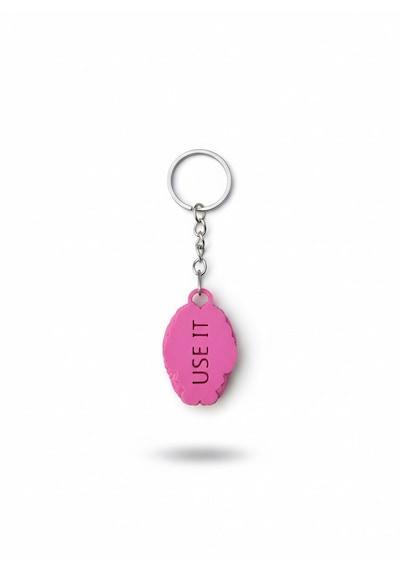 "use It" Mesajlı Pembe Beyin Anahtarlık - Yaratıcılığınızı Ve Zekanızı Yanınızda Taşıyın Pembe