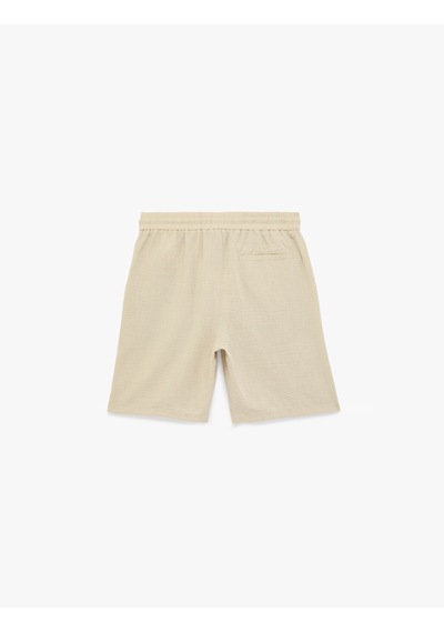 Koton Regular Fit Cepli Bermuda Beli Bağcıklı Şort Bej 6sam40045hw Ekru