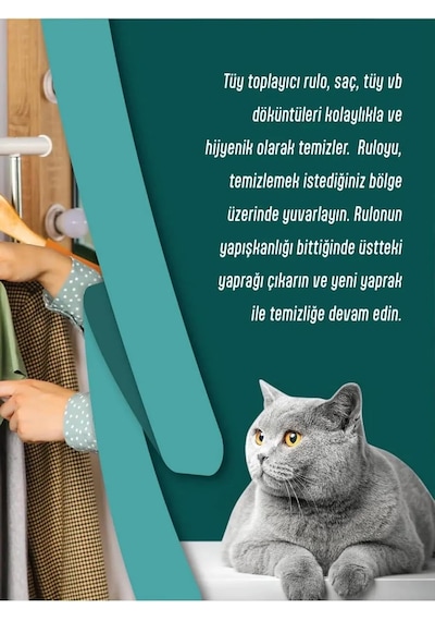 Grimor Life Tüy Toplayıcı Rulo Yapışkanlı 12 Li Yedek Rulo Kedi - Köpek Tüy Toplayıcı
