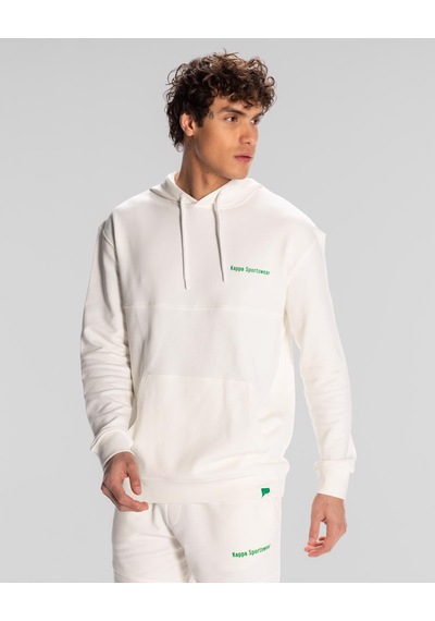 Kappa Authentic Theo Erkek Beyaz Regular Hoodie