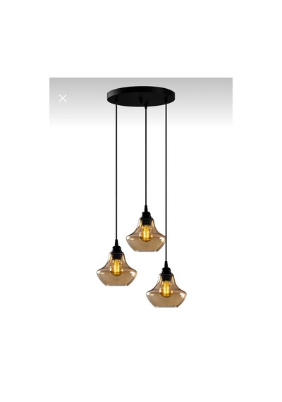 Dylight Diana Retro Metal Bal Camlı Dekoratif Rustik Sarkıt Avize Çap:30 Cm Beyaz