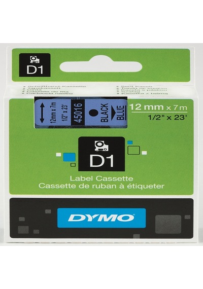 Dymo D1 Şerit Standart 12 Mmx7 Mt Mavi Üzerine Siyah 45016 Diğer