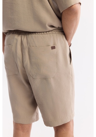 Avva Erkek Bej Beli Lastikli Bağcıklı Soft Touch Relaxed Fit Şort A51y3703
