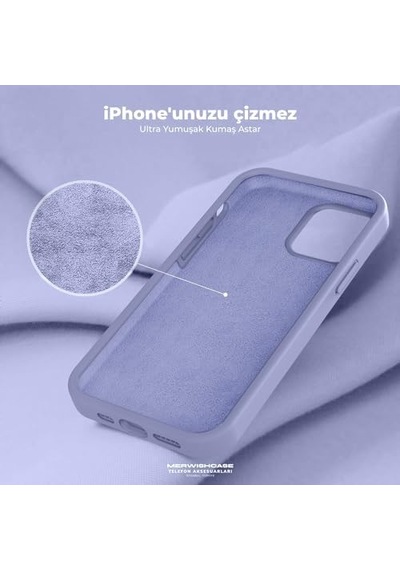 Merwish Apple İphone 15 Plus Uyumlu Özel İpeksi Dokunuş Hissi Veren İçi Yumuşak Kadife Lansman Silikon Kılıf Kapak Derin Mor 50 x 22