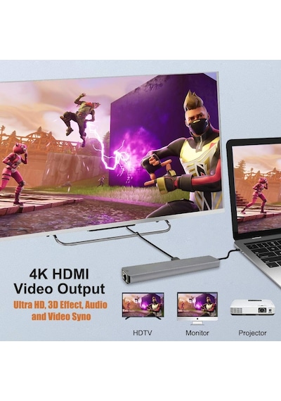 8 In 1 Ethernet Sd Usb Type C Hub Hdmı Girişli Apple Uyumlu MacBook Çevirici (472010175)