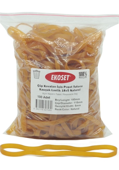 Ekoset Çöp Kovaları İçin Poşet Tutucu Kauçuk Lastik 18X5 Naturel