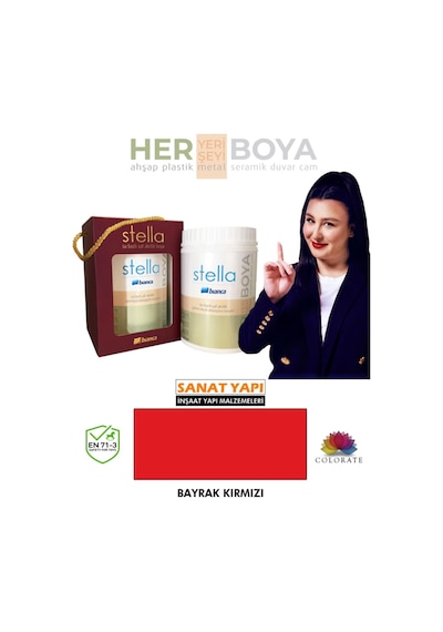 Stella Su Bazlı Akrilik Boya Bayrak Kırmızı Diğer