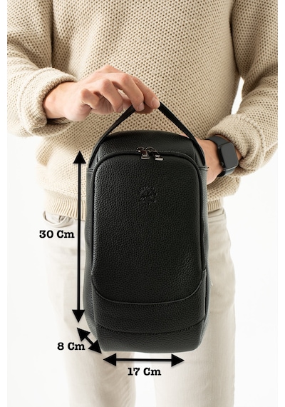 Westpolo Unisex Vegan Deri Çapraz Göğüs Ve Omuz Çantası Body Bag - Siyah