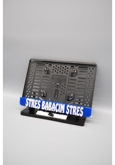 Stres Babacım Stres 3d Kabartmalı Mavi Pleksi Motor Plakalığı - 848647942