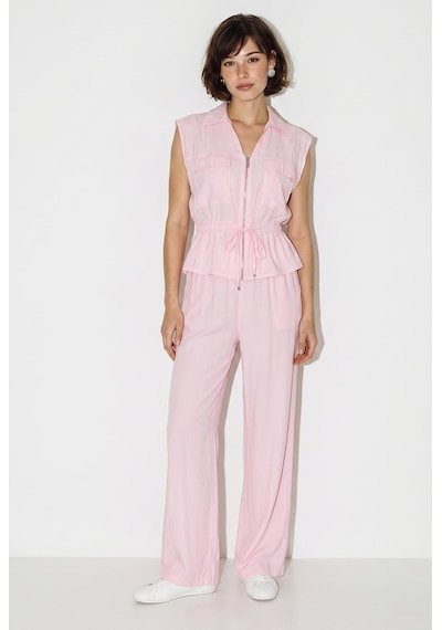 Kadın Fermuarlı Çift Cepli Ayarlanabilir Yelek Beli Lastikli Pantolon Modal Takım 8051 60286045 - Pembe Kadın Fermuarlı Çift Cepli Ayarlanabilir Yelek Beli Lastikli Pantolon Modal Takım 8051 60286045 - Pembe