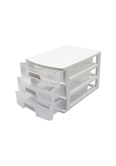 No:3 Çekmece 3 Katlı 35x25.4x22.6cm Siyah Veya Beyaz Gönderilir 5468 Çok Renkli