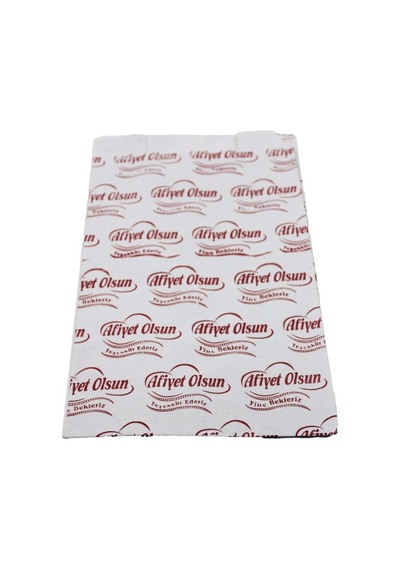 Afiyet Olsun Baskılı Körüklü Esmer Kağıt Kese Kağıdı - 11,5x20 Cm. - Ort. 210 Ad. - 1 Kg. - Paket Be