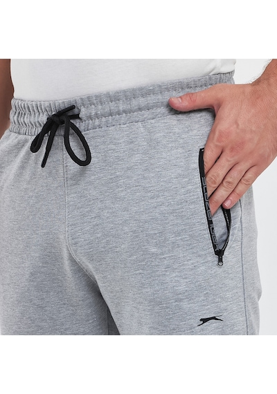 Slazenger OLI IN Erkek Fermuar Cepli Gri Eşofman Altı