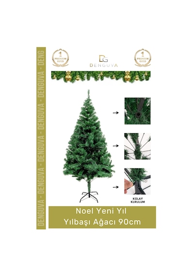 Yılbaşıağacı Yılbaşı Çam Ağacı Sık Yapraklı Kaliteli Dekoratif Yeşil Ayaklı Yeni Yıl Noel Paket 90 Standart