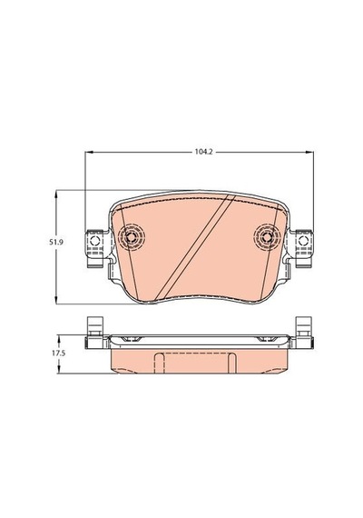 TRW GDB2042 Arka Fren Balatasi- (Vw Caddy 16- Golf 16 Passat 15- Polo 18- Seat Leon 13-16 Skoda Octavia 13-17) (WA985818)