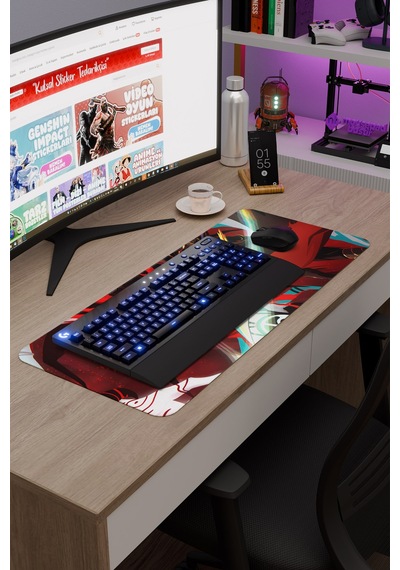Gurren Lagann Kaymaz Dikişli Kauçuk Oyuncu Mousepad V2 - 70x30 Xl Gaming Mouse Pad Fare Altlığı