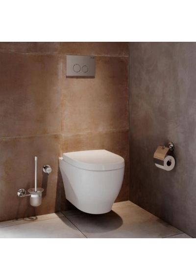 Kanalsız Asma Klozet İle Minimalist Banyo Tasarımı Açık Bej