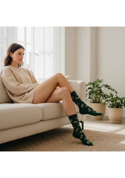 Gost Liria Koala Socks Desenli Unisex Soket Çorap Yeşil