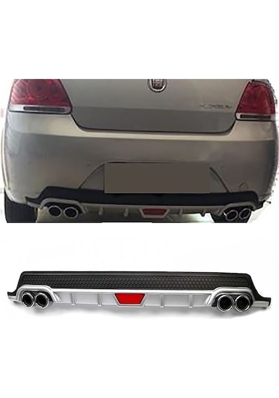 Fiat Linea Uyumlu Gri Difüzör Difizör Yuvarlak Egzoz Görünüm Kulaklı Tip