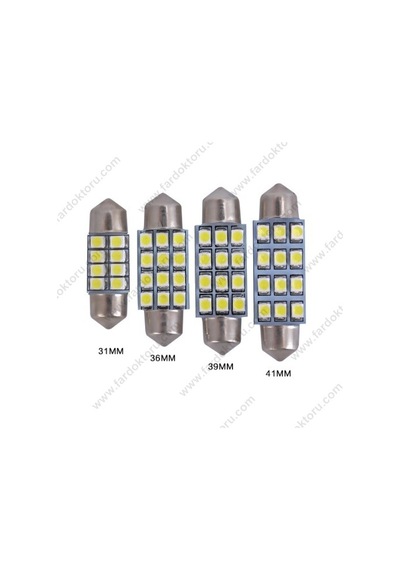 39Mm Beyaz 12 Smd Sofit Oto Led İç Aydınlatma Ampulü