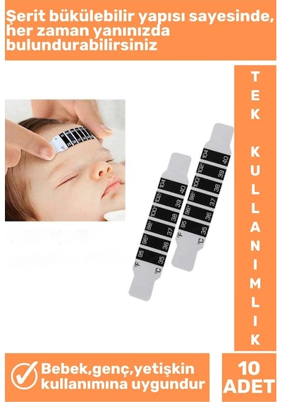 Tek Kullanımlık Çocuk Bebek Ateş Ölçer 10'lu