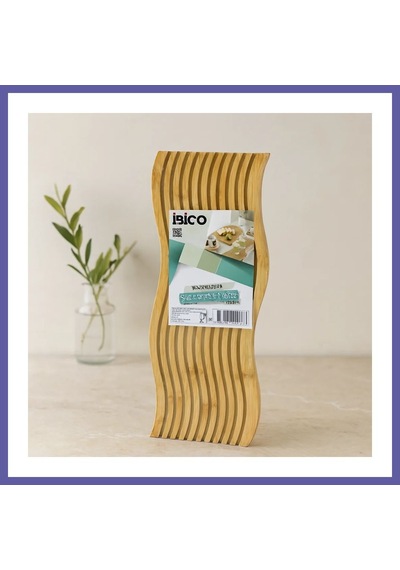 Bezos Bambu Servis Sunum Tahtası 17x39x1.5 Cm Çift Yüzlü Dalgalı/kanallı Nıda