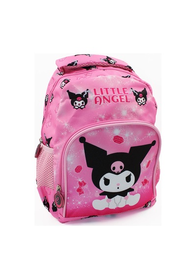 2 Gözlü Little Angle Kuromi Anaokulu Çantası - Çocuk Çanta - Kreş Çantası - Kuromi Çanta Pembe