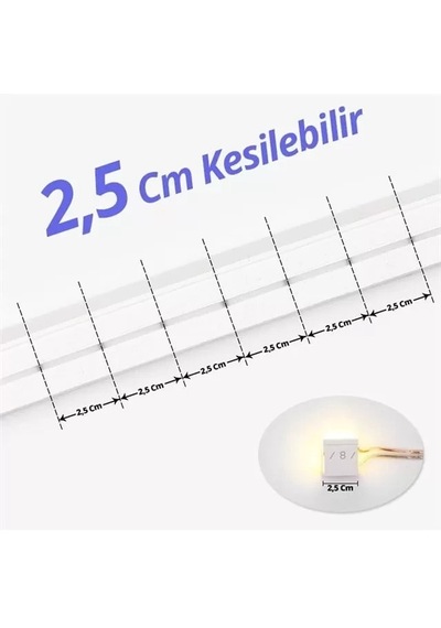 Hubrendy Sh Powermaster Pm-5288 Silikon Kaplama 12 Volt 100 Metre Beyaz Neon Led Şerit Aydınlatma