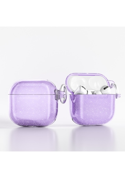 Apple AirPods Uyumlu 4 Zore Allstar Airbag 32 Parlayan Simli Saydam Renkli Kılıf Şeffaf