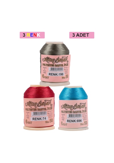 3 Adet Altınbaşak Oya Ve Dantel İpi 20 Gr - Royaleks - No: 074 - 696 - 198