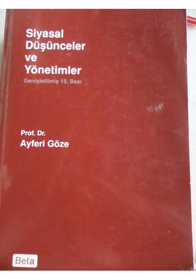 Siyasal Düşünceler ve Yönetimler/Ayferi Göze