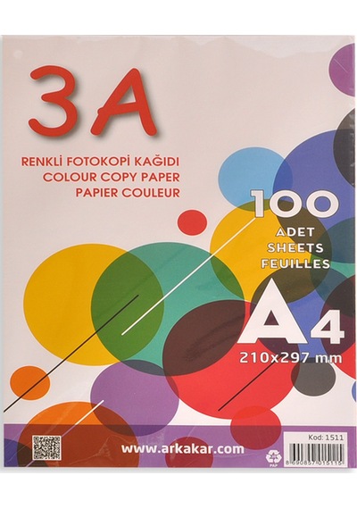 3A-Globox Renkli Fotokopi Kağıdı 100 lü