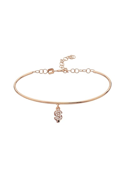 925 Ayar Gümüş Rose Ş Harfi Kelepçe Bileklik - 45089301 Rose Gold