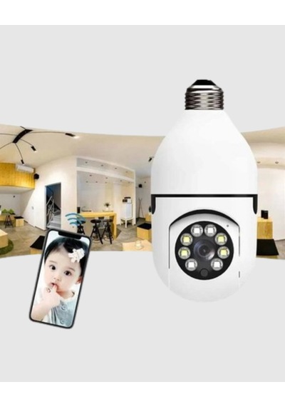 360 Akıllı Güvenlik Kamerası - Duya Takılabilir Wi-fi Bağlantılı Hareket Sensörlü