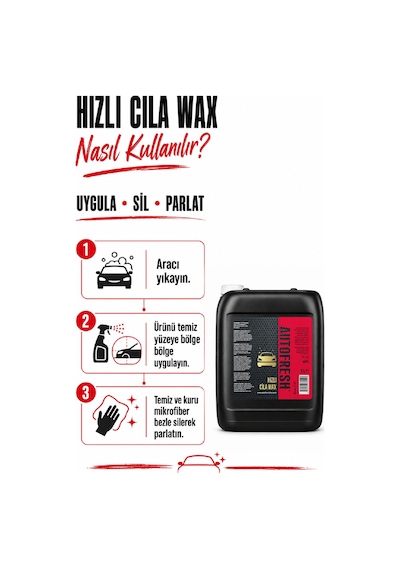 Autofresh Hızlı Cila Seramik Etkili Oto Parlatıcı Koruyucu Carnuaba Wax 5 Kg