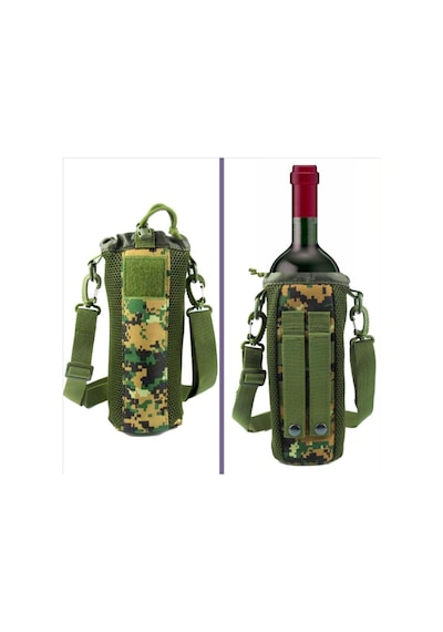Omeniv Kamufle Şişe Kılıfı Matara Termos Şarap Bira Viski Outdoor