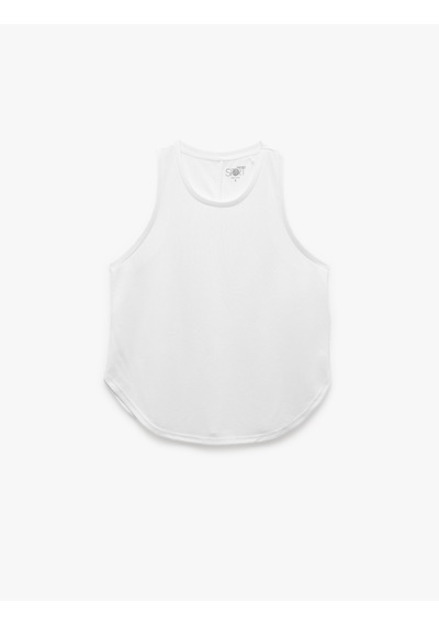 Koton Kolsuz Bisiklet Yaka Basic Oversize Sporcu Atleti Beyaz 6wak30038nk Beyaz
