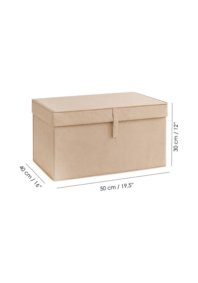 4'lü Set Maxi Boy Hurç - Çok Amaçlı Organizer Kapaklı Saklama Kutusu 50x40x30cm Bej