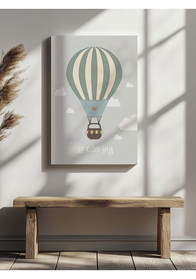 Uçan Balon Ev Ofis Mutfak Salon Duvar Dekorasyon Kanvas Tablo