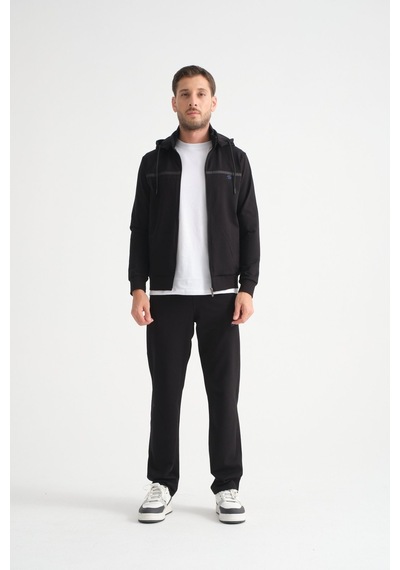 Shooter Sportswear Shooter Premium Dik Yaka Rahat Form Klasik Paça Erkek Eşofman Takımı Siyah Shooter Sportswear Shooter Premium Dik Yaka Rahat Form Klasik Paça Erkek Eşofman Takımı Siyah