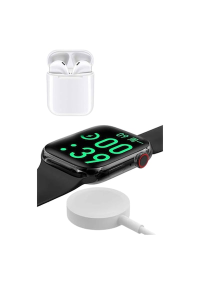 Akıllı Saat Gümüş Kasa Bluetooth Kulaklık Hediyeli Çok Fonksiyonlu İkili Set - Lisinya