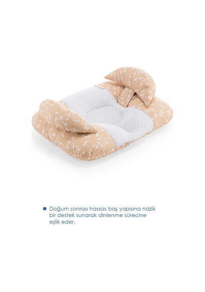 Babyjem Ayarlanabilir Düz Kafa Yastığı Somon Çiçek