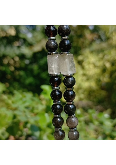 1899 Kalp Akik Gümüş Obsidyen El Yapımı Kolye Çok REnkli