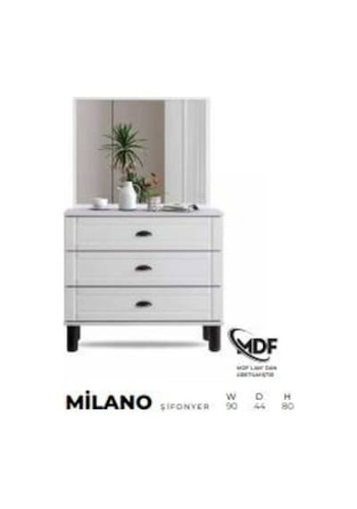 Milano Mdf Şifonyer Beyaz - Antrasit