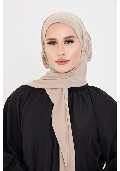 Hürrem Bone Bej Pratik Hazır Geçmeli Tesettür Bone Sandy Boyunluklu Çıtçıtlı 2505 12 Bej